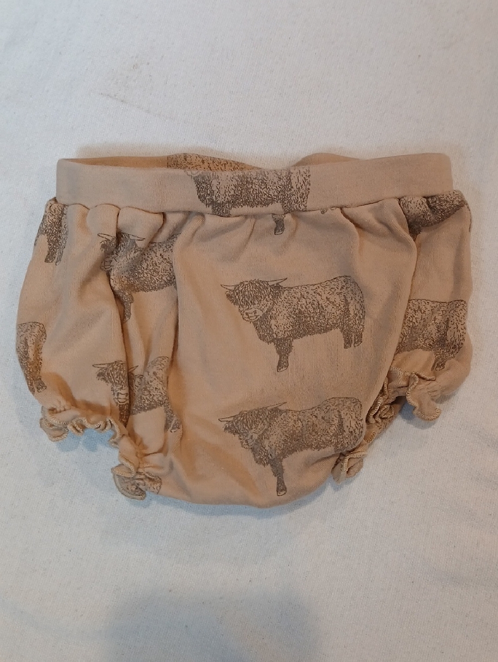 kate quinn Shetland Cow Tan Print Diaper Cover